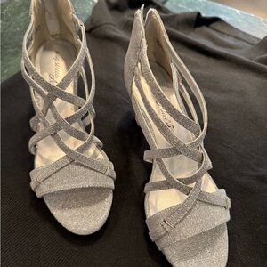 Easy Street Sparkling Silver Strappy Heels. CINDERELLA GOES TO THE BALL✨